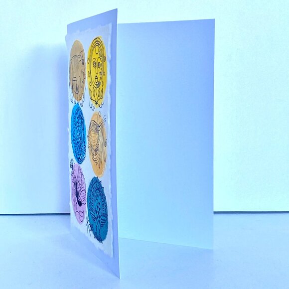 Watercolor Dots India Style Original Art Handmade 5x7in Blank Greeting Card - Picture 2 of 4